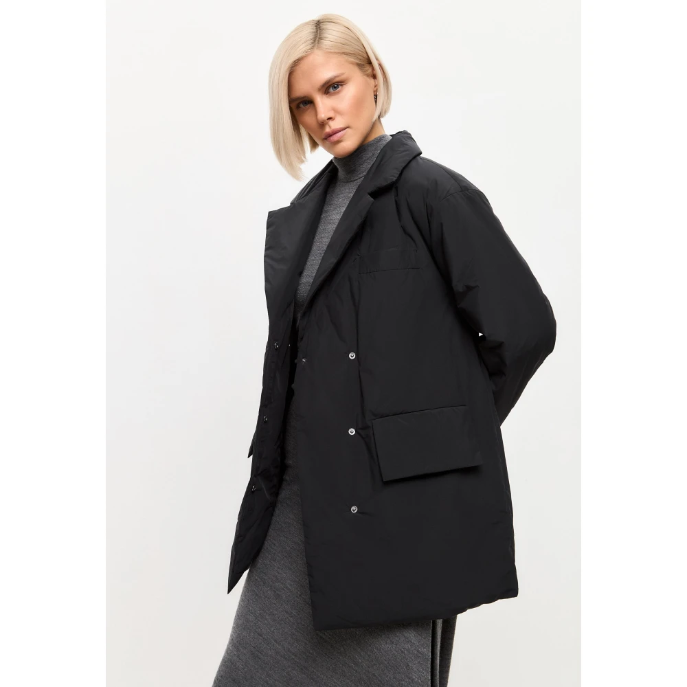 Cesare Gaspari Gebelde Gewatteerde Blazer Zwart Black Dames