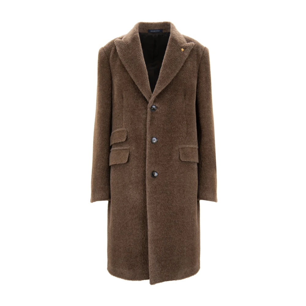 Sartoria Latorre Men's Brown Single-Breasted Coats, M, Single-Breasted Coat