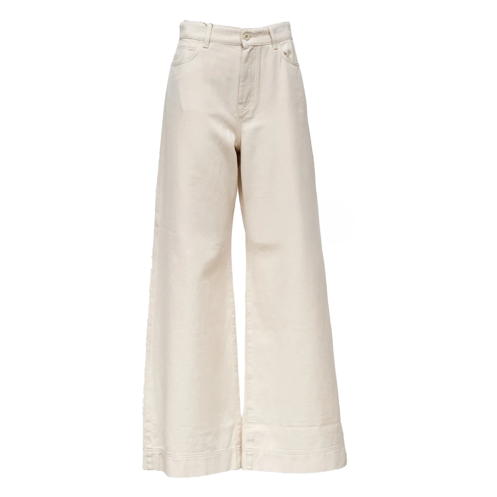 Weekend Max Mara Beige Wide Jeans - Female - Wide Jeans - 3XS - Jeans