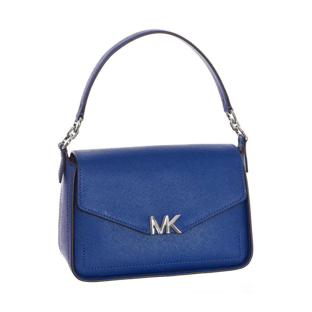 Michael Kors Schoudertas met klep van leer Blue Dames