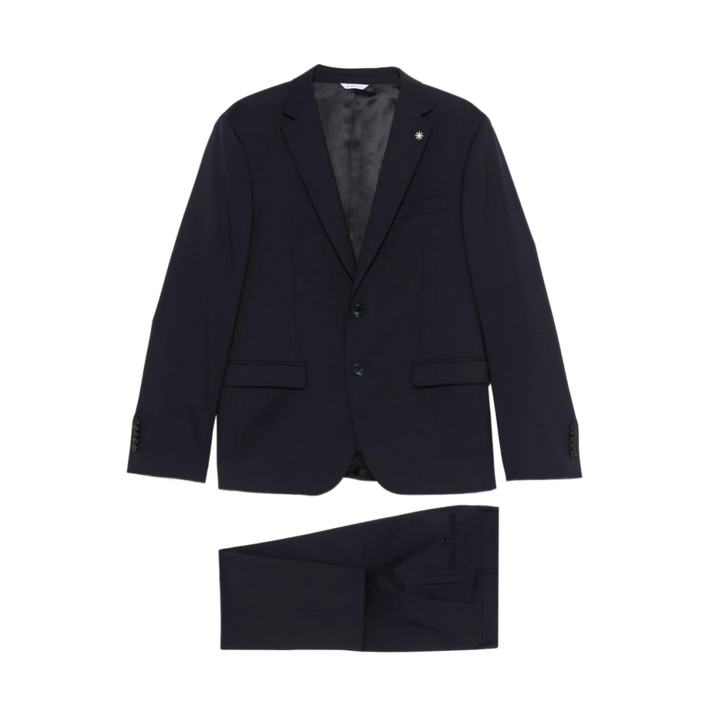 Manuel Ritz Blue Suit - Male - Single Breasted Suits - Xl - Suits