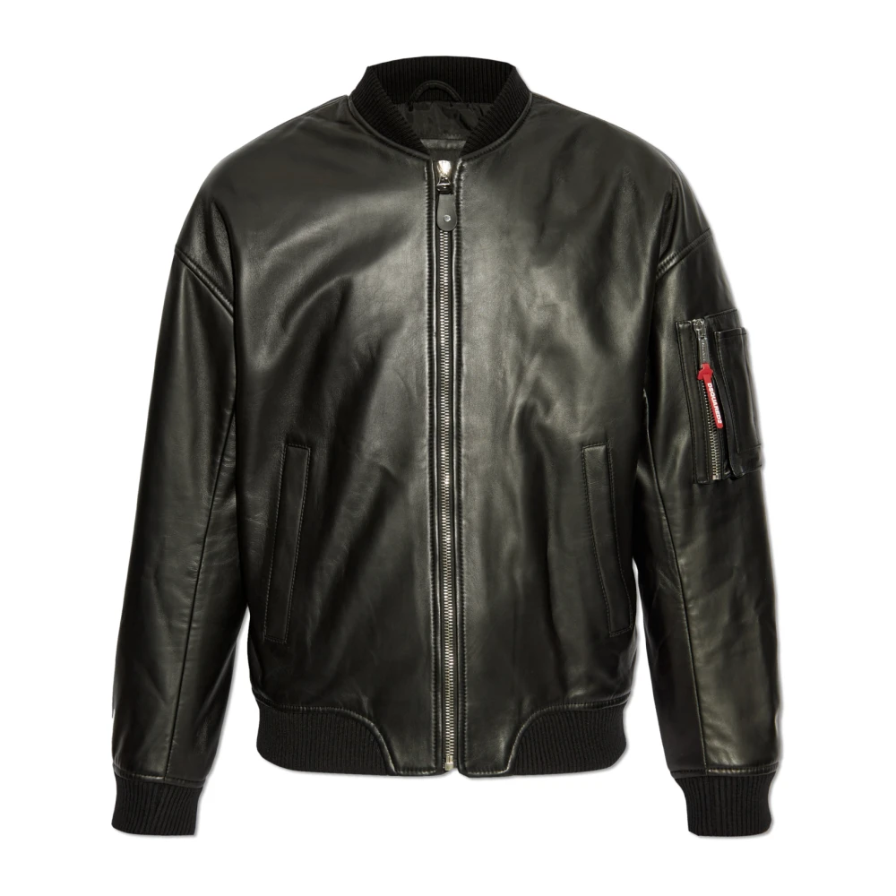 Dsquared2 Black Leather Jacket - Male - Leather Jackets - Xl - Jackets