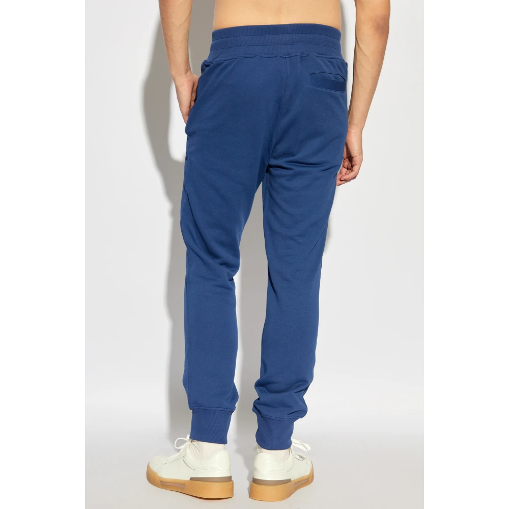Versace Jeans Couture Broek met logo Blue Heren