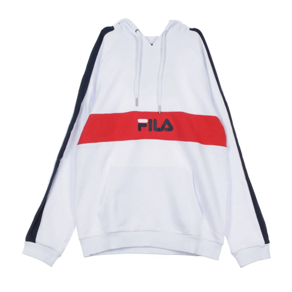 Fila Men's White Lightweight Hooded Sweatshirt In /Black/Red - Hoodies - Xl - Sweatshirts & Hoodies