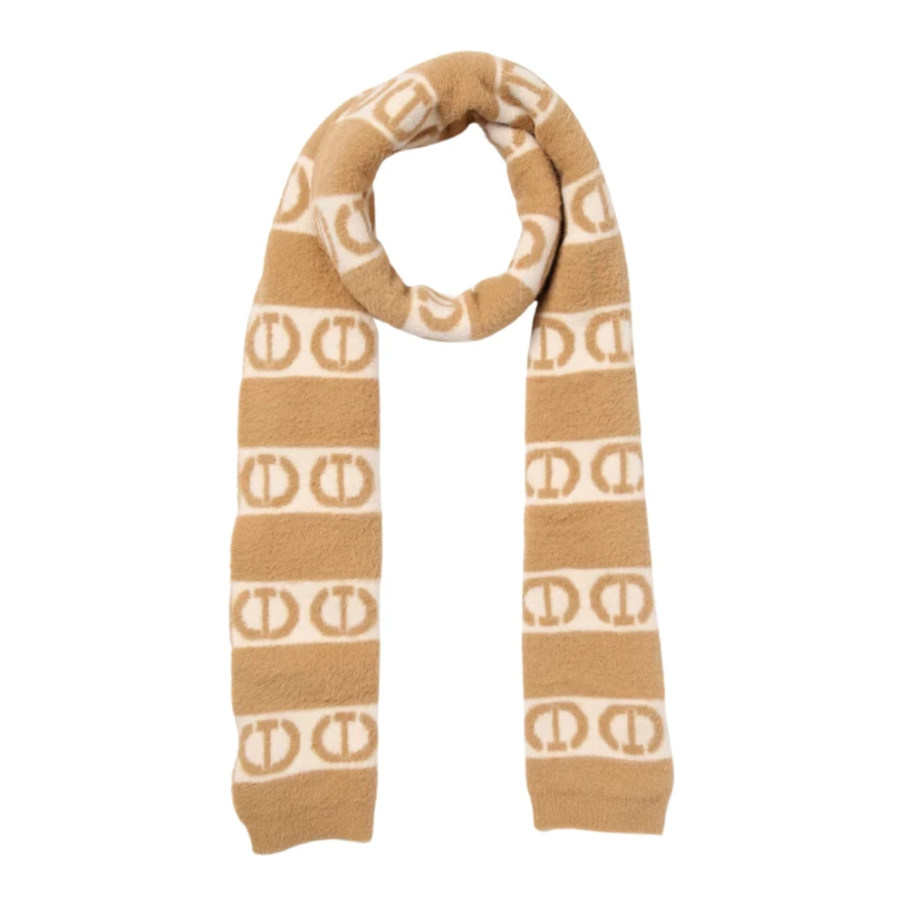 Twinset Bruin Patroon Sjaal Klassieke Stijl Brown Dames