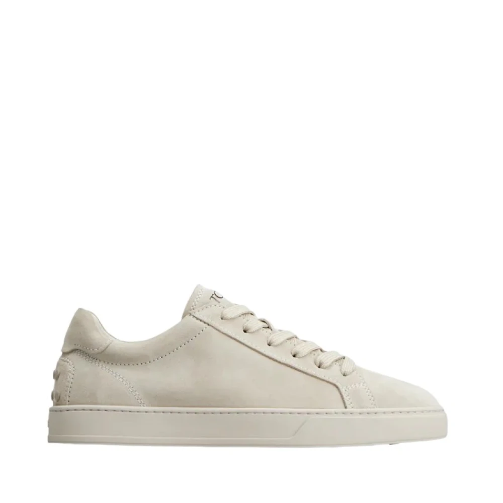 Tod's Men's Beige Sneakers, 6 Uk, Suede Trainers