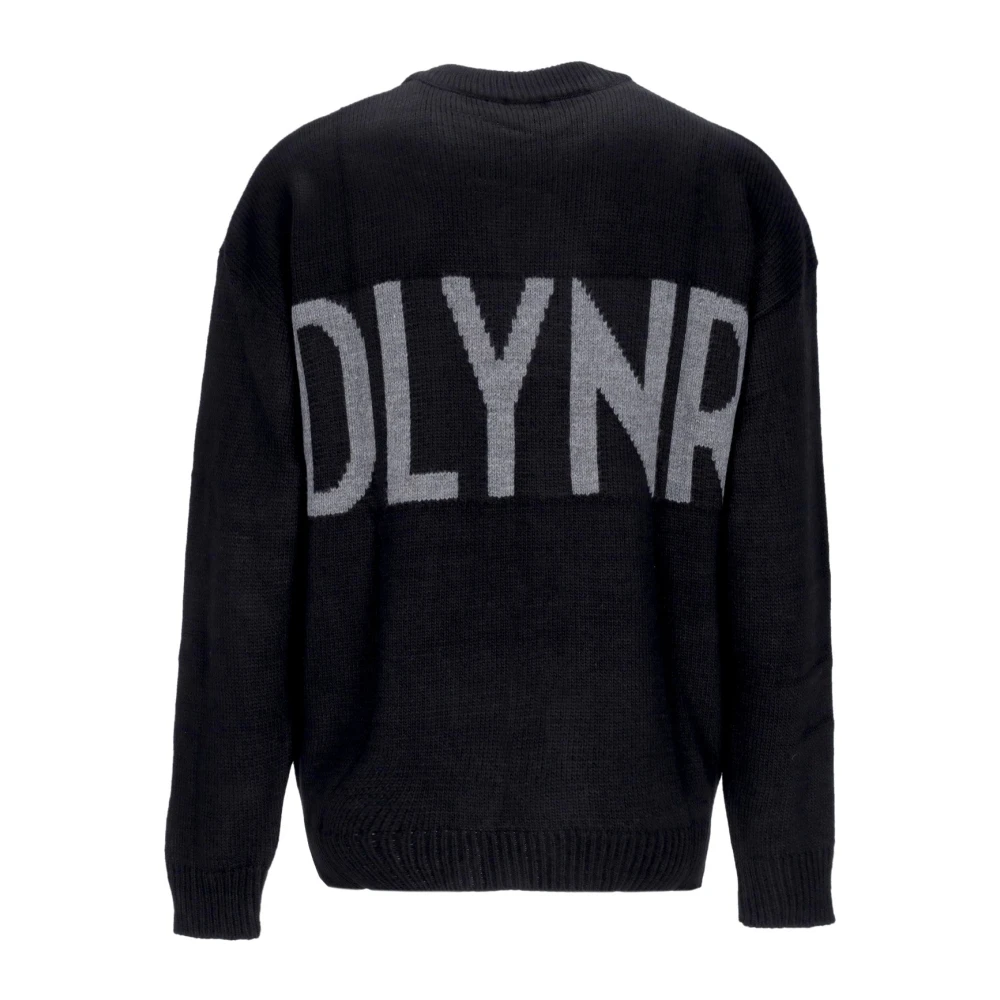 Dolly Noire Zwarte Crew-neck Sweater met Logo Borduursel Black Heren