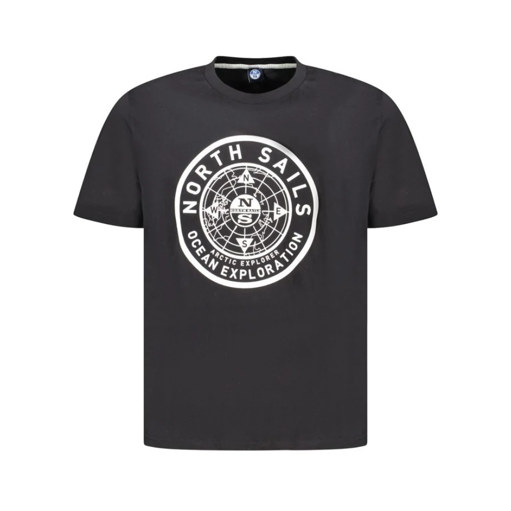 North Sails Black Cotton Men's T-Shirt - Male - T-Shirts - Black - M - Tops