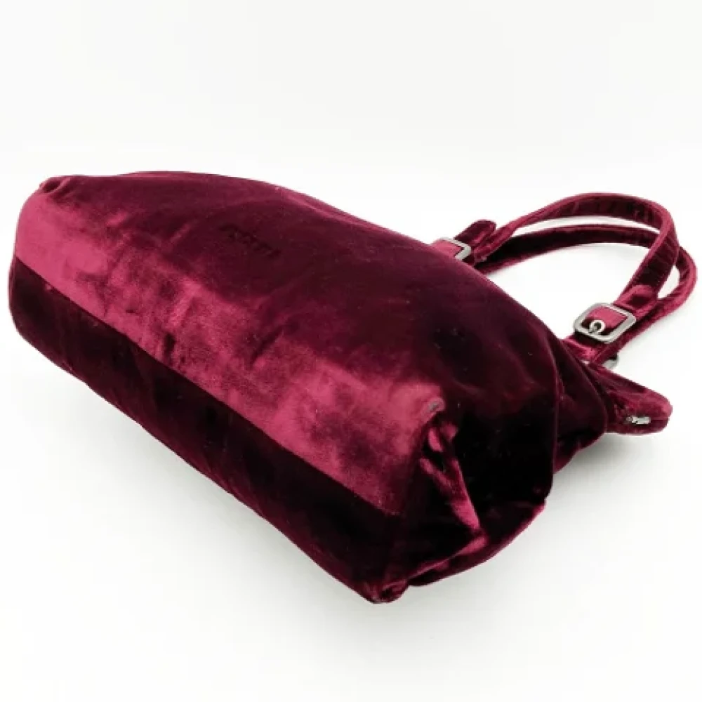 Prada Vintage Pre-owned Velvet prada-bags Red Dames