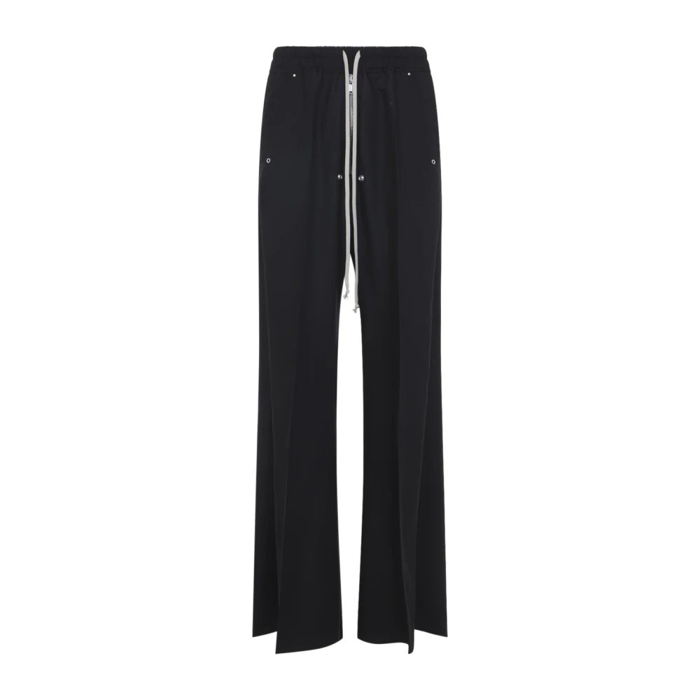 Rick Owens Men's Black Wide Trousers, S, Wide Bela Trousers