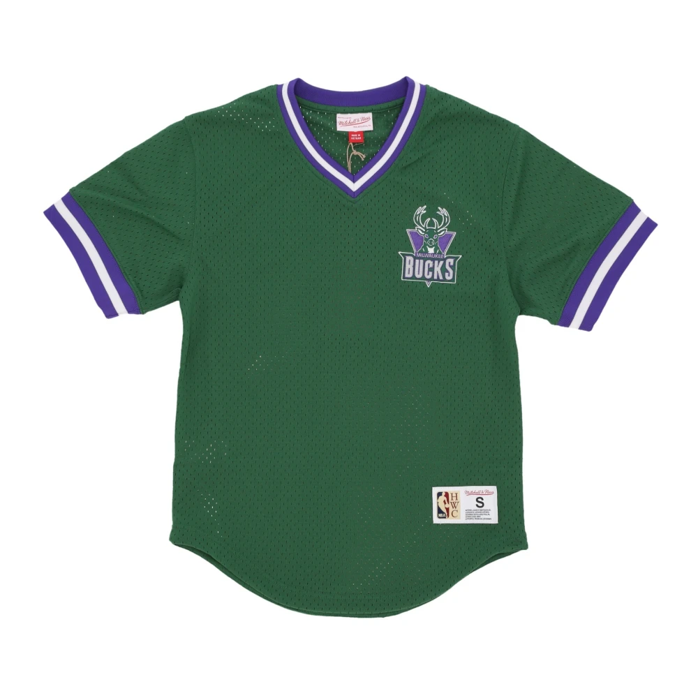 Mitchell & Ness NBA Vintage Logo V-Hals Shirt Green Heren