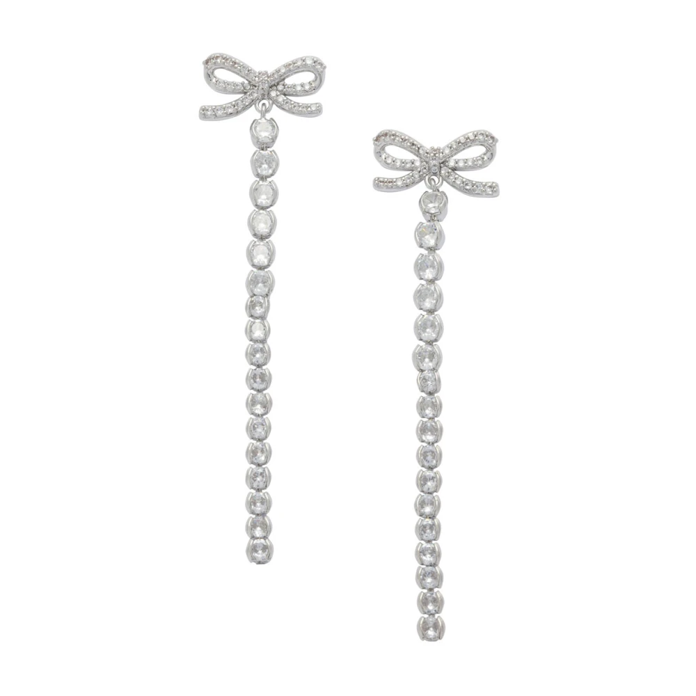 Self Portrait Women's Gray Bow Earrings - Earrings - One Size - Accessories