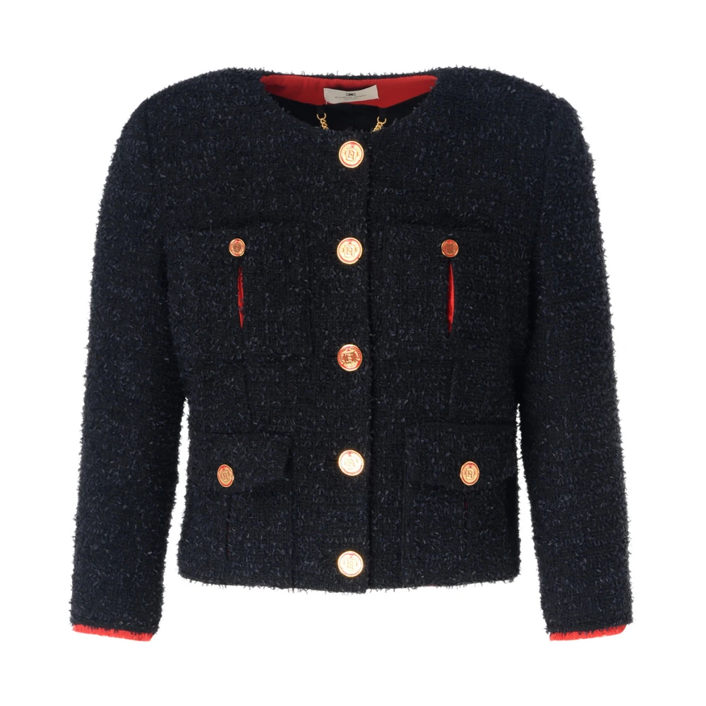 Elisabetta Franchi Rode Passie Jas Black Dames