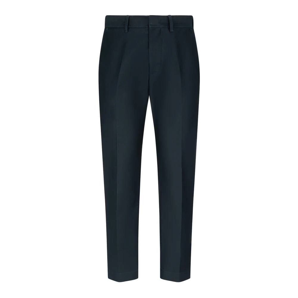 Tom Ford Men's Blue Suit Trousers, W30, Navy Cotton Pleated Trousers