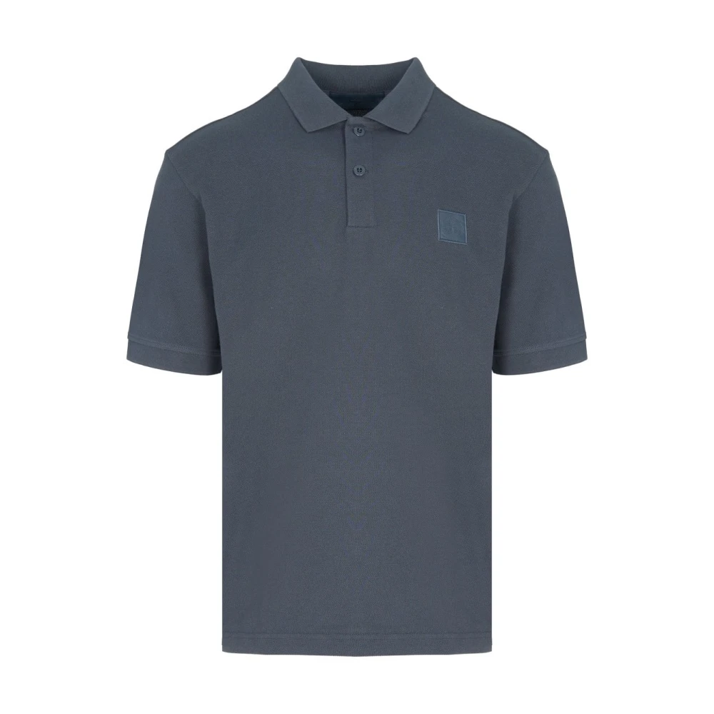 Stone Island Men's Blue Ghost Patch Logo Polo