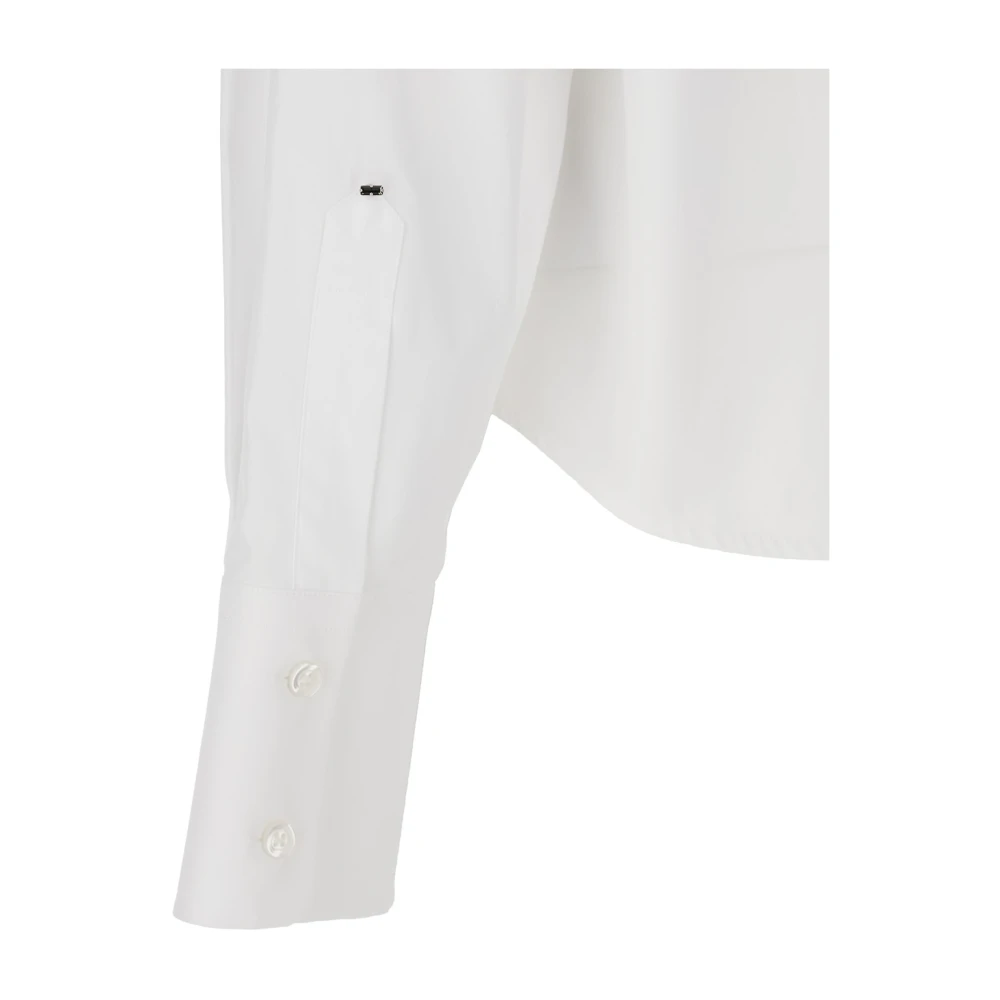 SPORTMAX Witte Katoenen Overhemd met Lintdetail White Dames