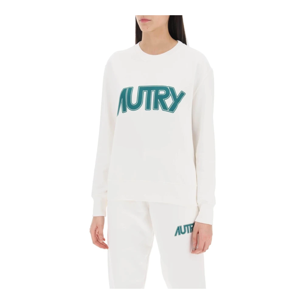 Autry Sweatshirt met Maxi Logo Print White Dames