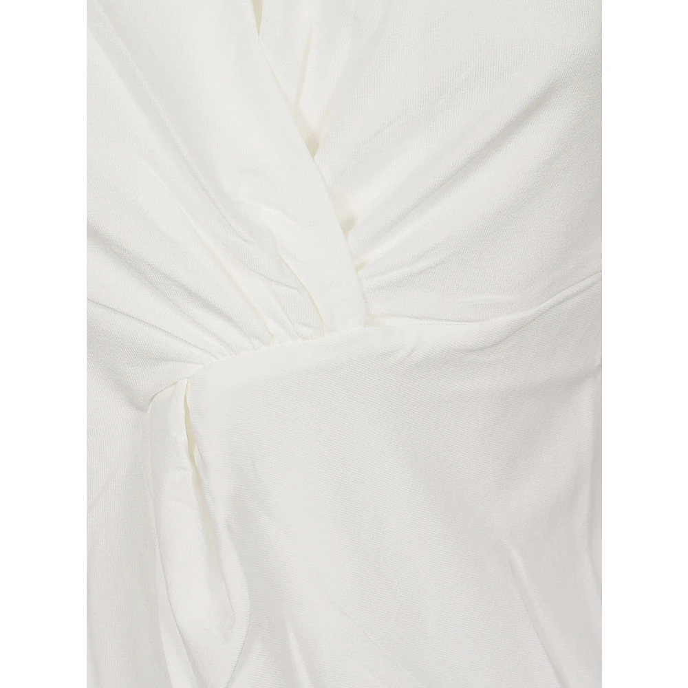 Max Mara Weekend Wit Lyocell Jersey Top met Ruches White Dames