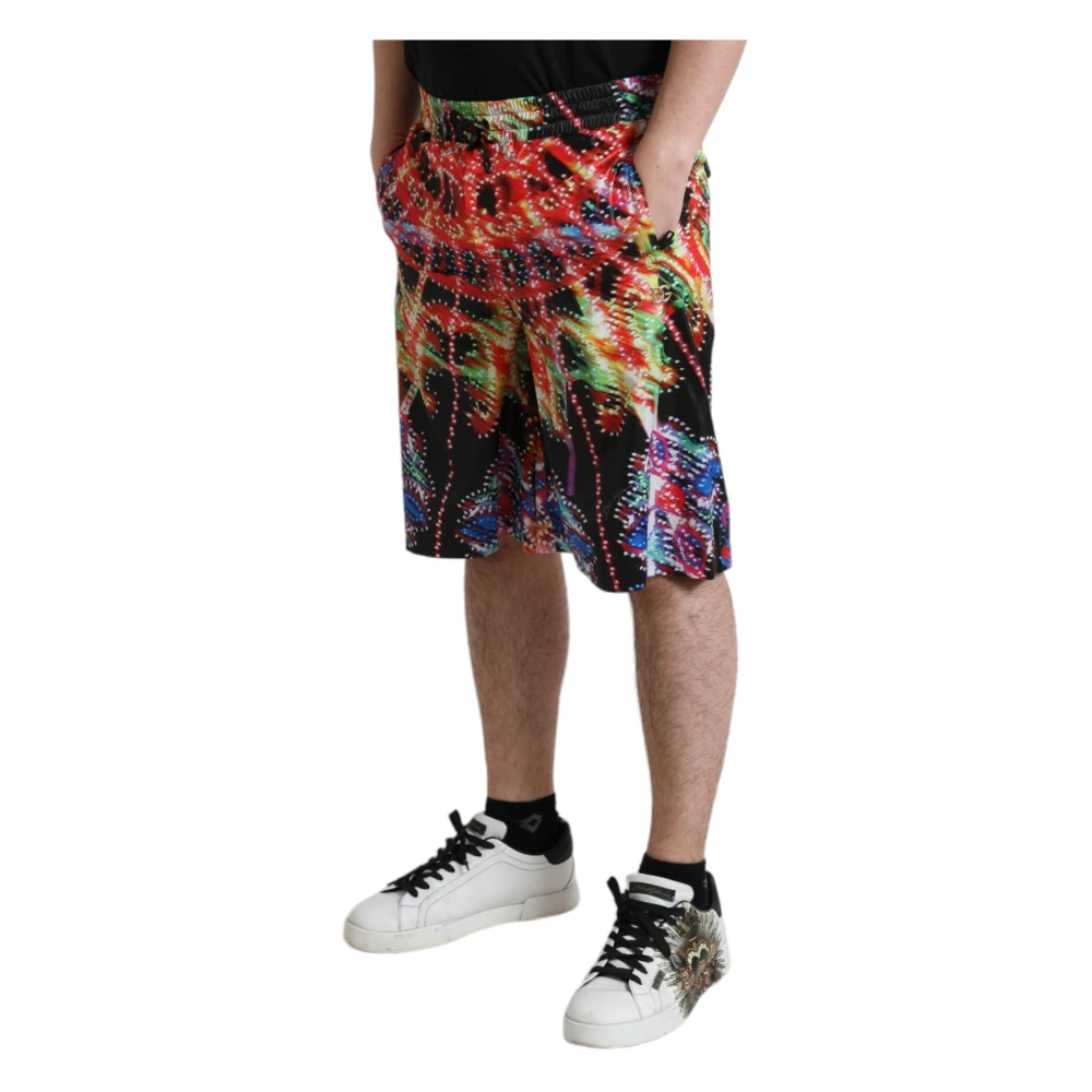 Dolce & Gabbana Multicolor Luminary Print Bermuda Shorts Multicolor Heren