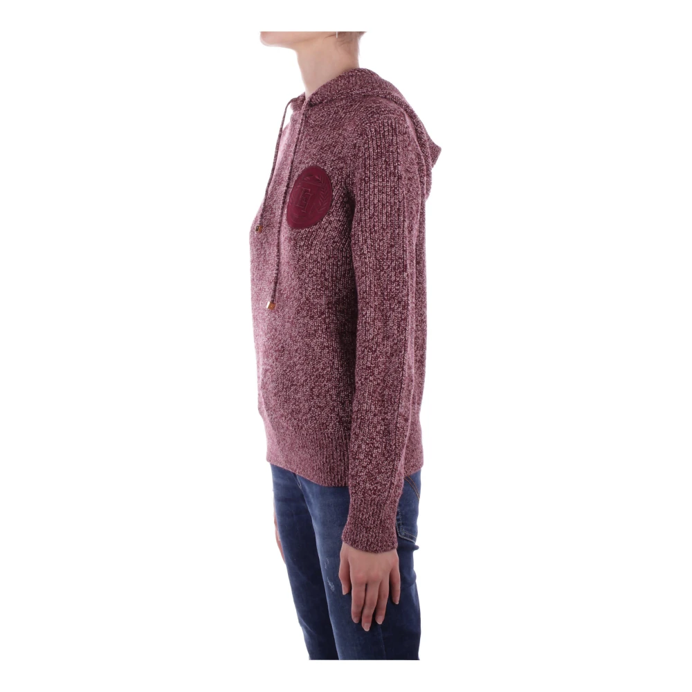 Elisabetta Franchi Bordeaux Hoodie met Geborduurde Details Red Dames
