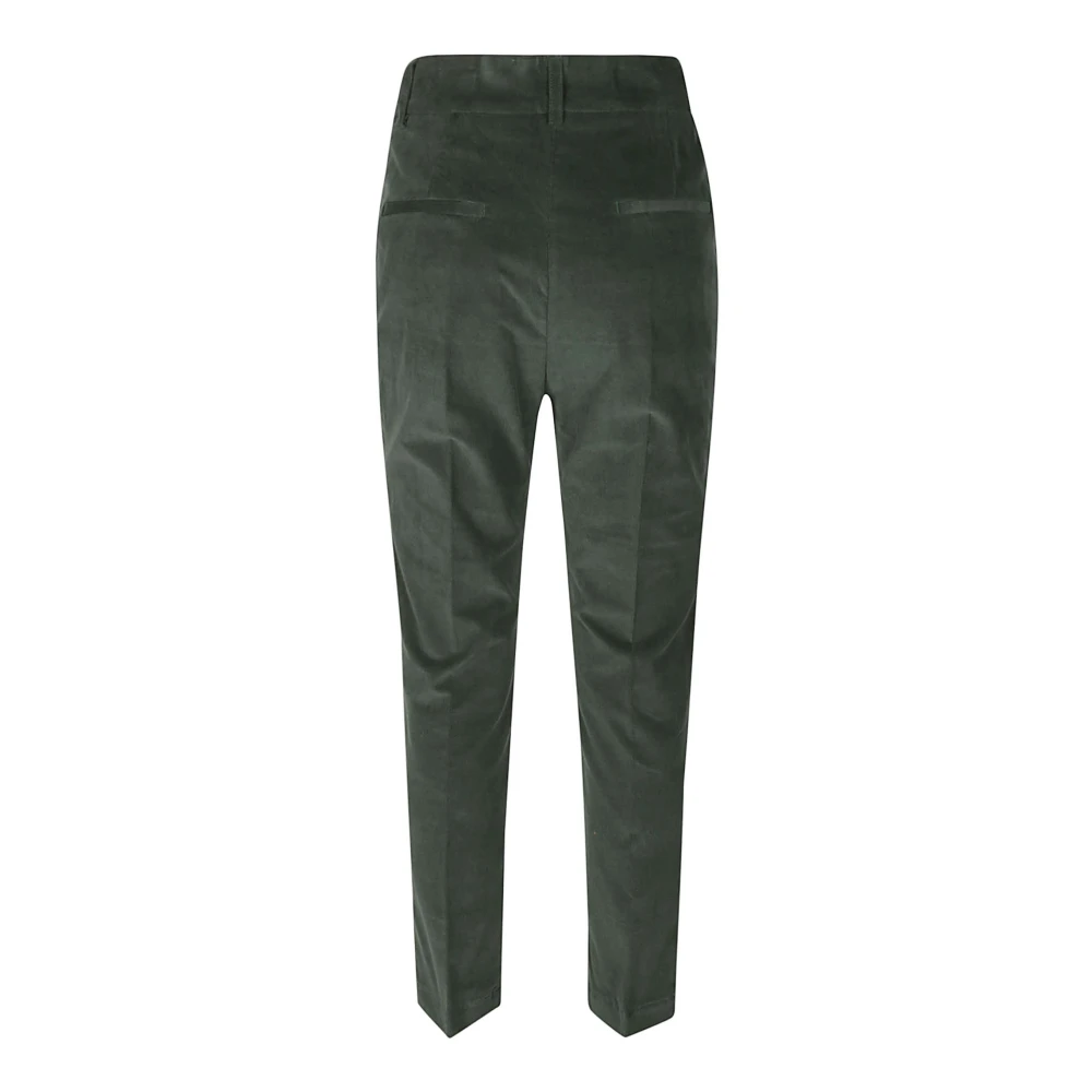 Momoni Velours Gestreepte Broek Green Dames