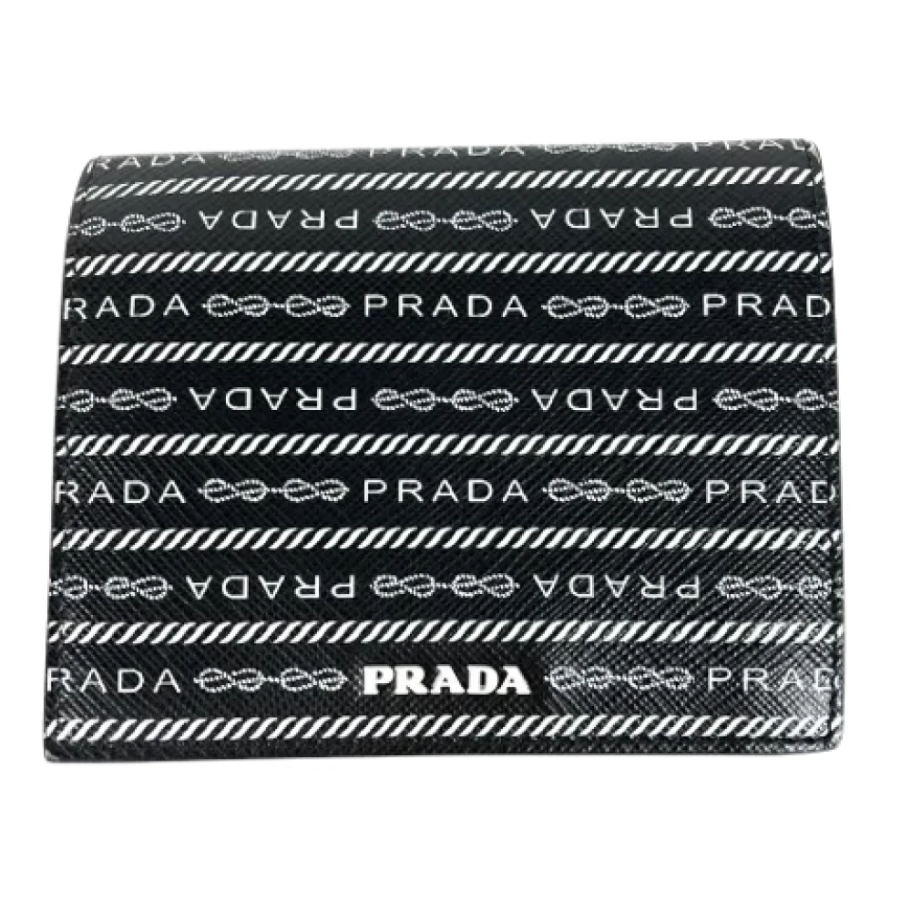 Prada Vintage Pre-owned Leather wallets Black Dames