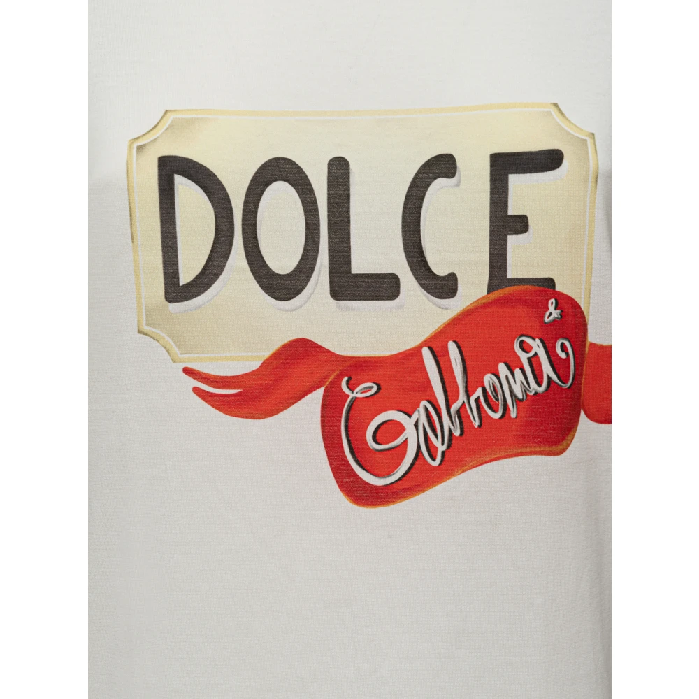 Dolce & Gabbana Katoenen Logo Print Tanktop White Dames