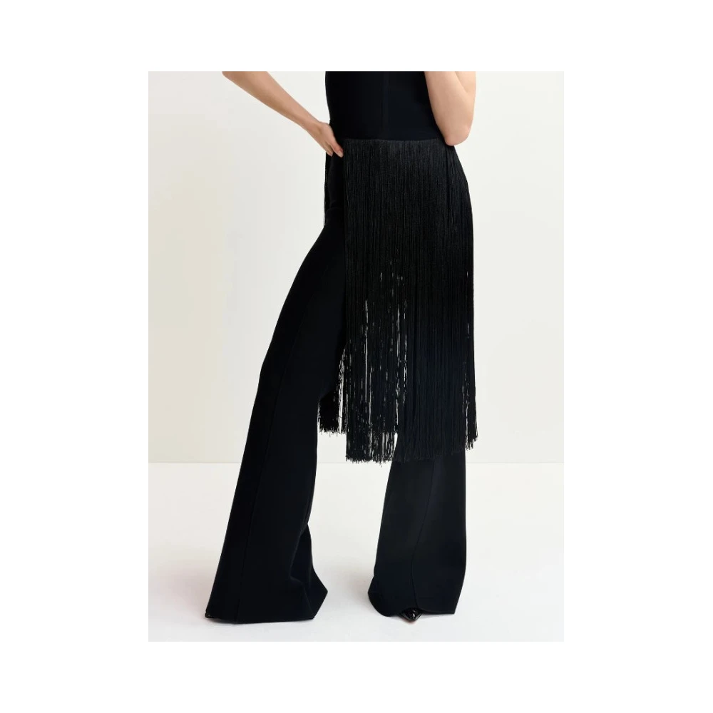 Essentiel Antwerp 70's Geïnspireerde Flared Gebreide Broek Black Dames