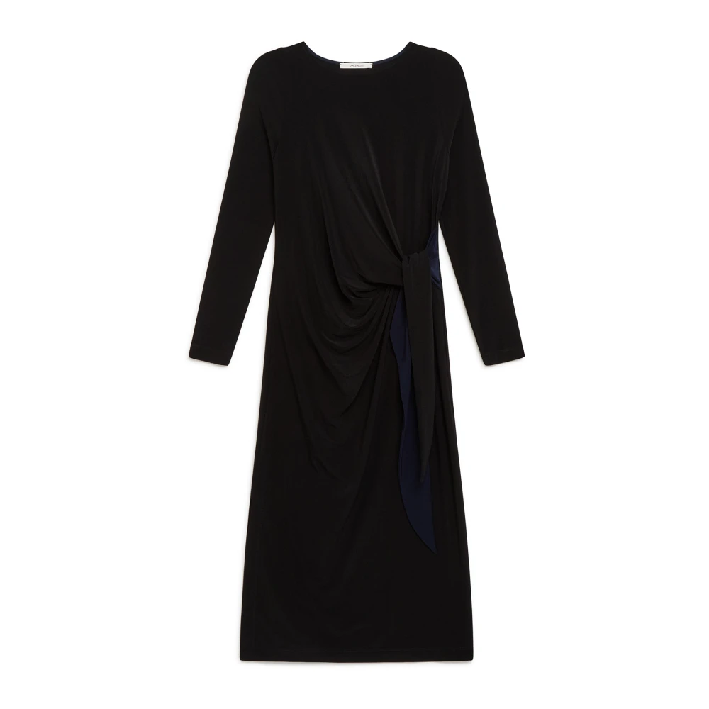 Maliparmi Vrouwelijke V-hals Jersey Jurk Black Dames