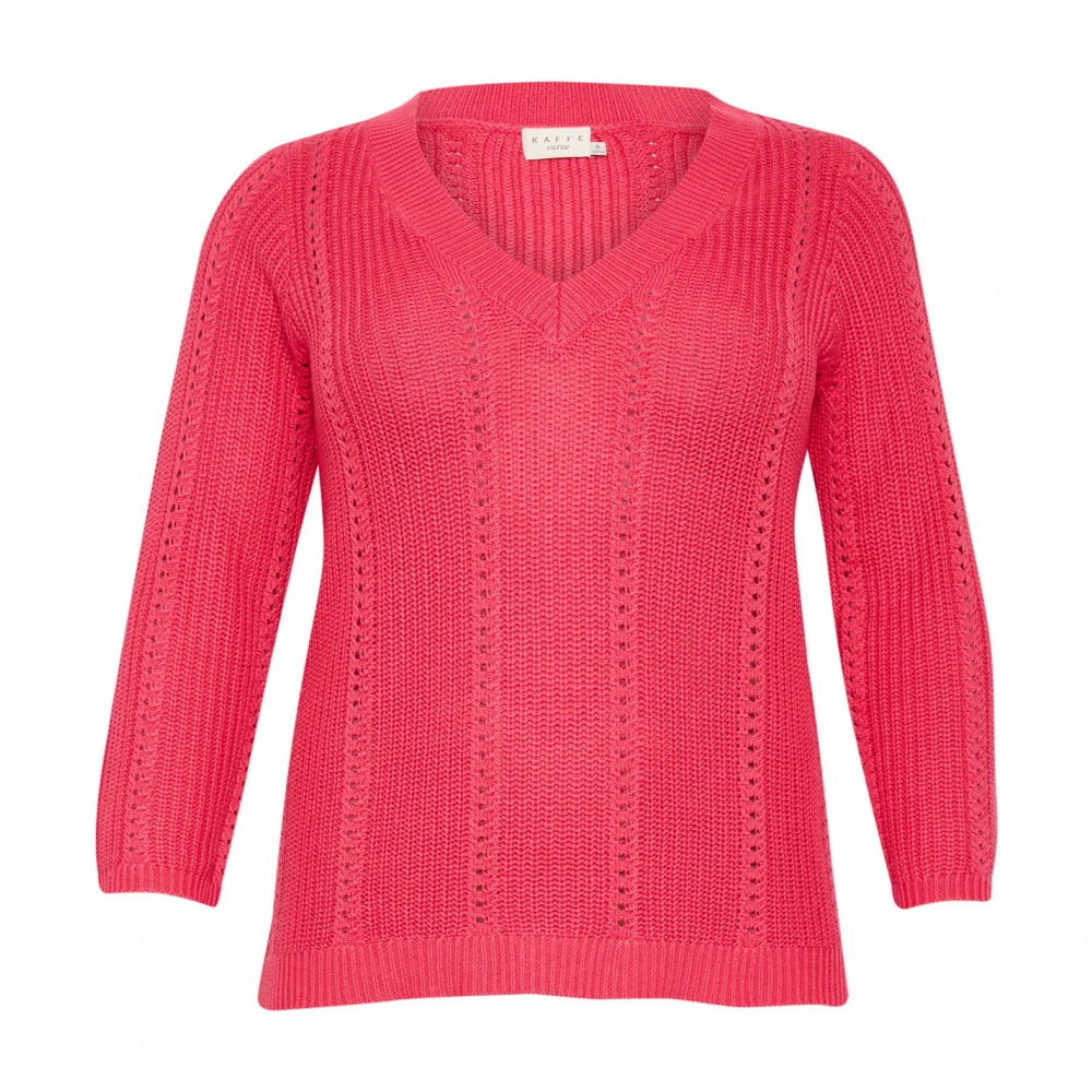 Knitwear > V-neck Knitwear - - Kaffe Curve - Modalova