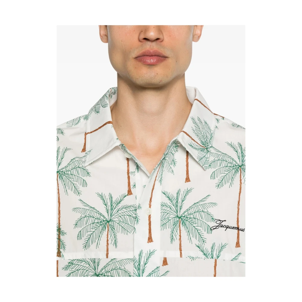 Jacquemus Wit Grafisch Print Shirt Elastische Zoom White Heren