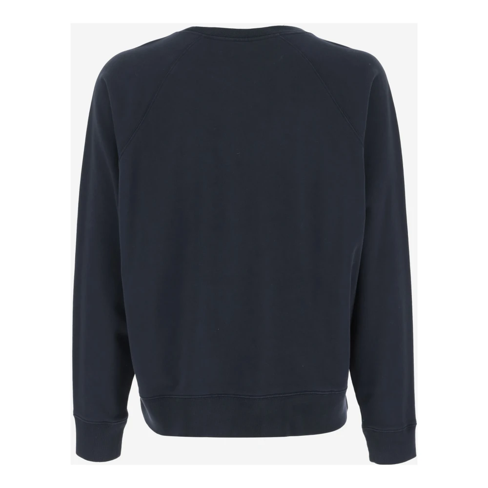 Maison Kitsuné Geborduurd Logo Katoenen Sweatshirt Navy Blue Heren