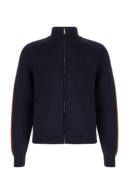 Woven Stitch Knit Wool Zip Jacket