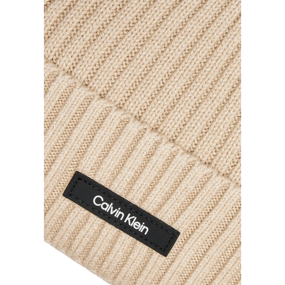 Calvin Klein Luxe Cashmere Katoenen Pet Beige Heren