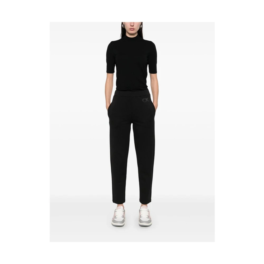Calvin Klein Zwarte elastische tailleband steekzakken Black Dames