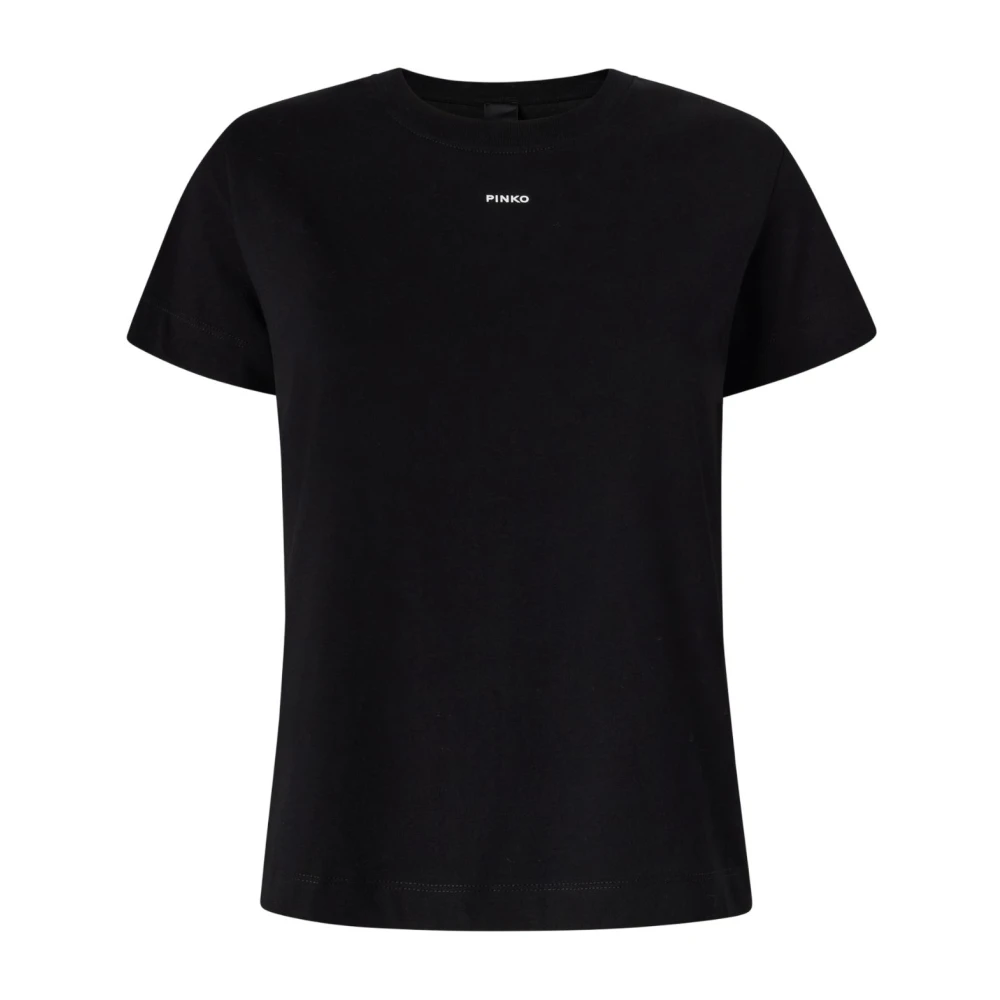 Pinko Women's Black Basico T-Shirt Jersey Logo