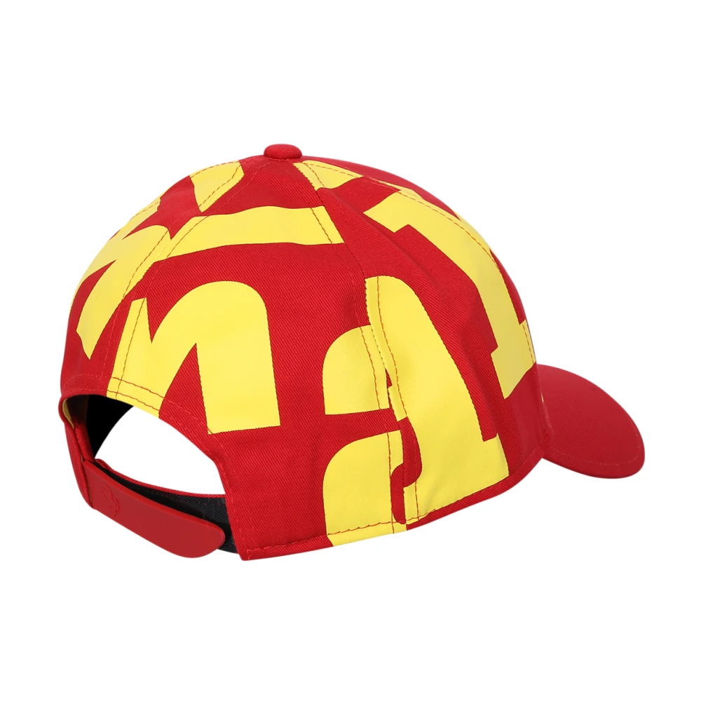 Ferrari Logo Print Baseball Cap in Rood Geel Rood Heren