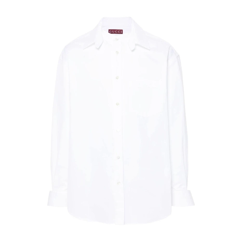 Gucci Klassieke Katoenen Overhemd met Knoopsluiting White Heren