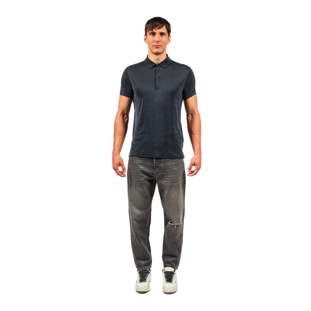 RRD Cupro Polo Shirt Blue Heren