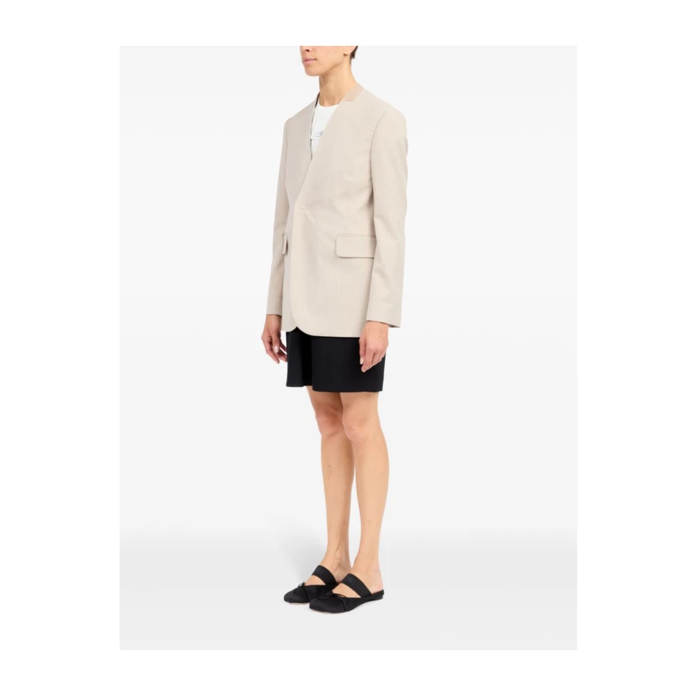 MM6 Maison Margiela Single-breasted Jas Beige Dames