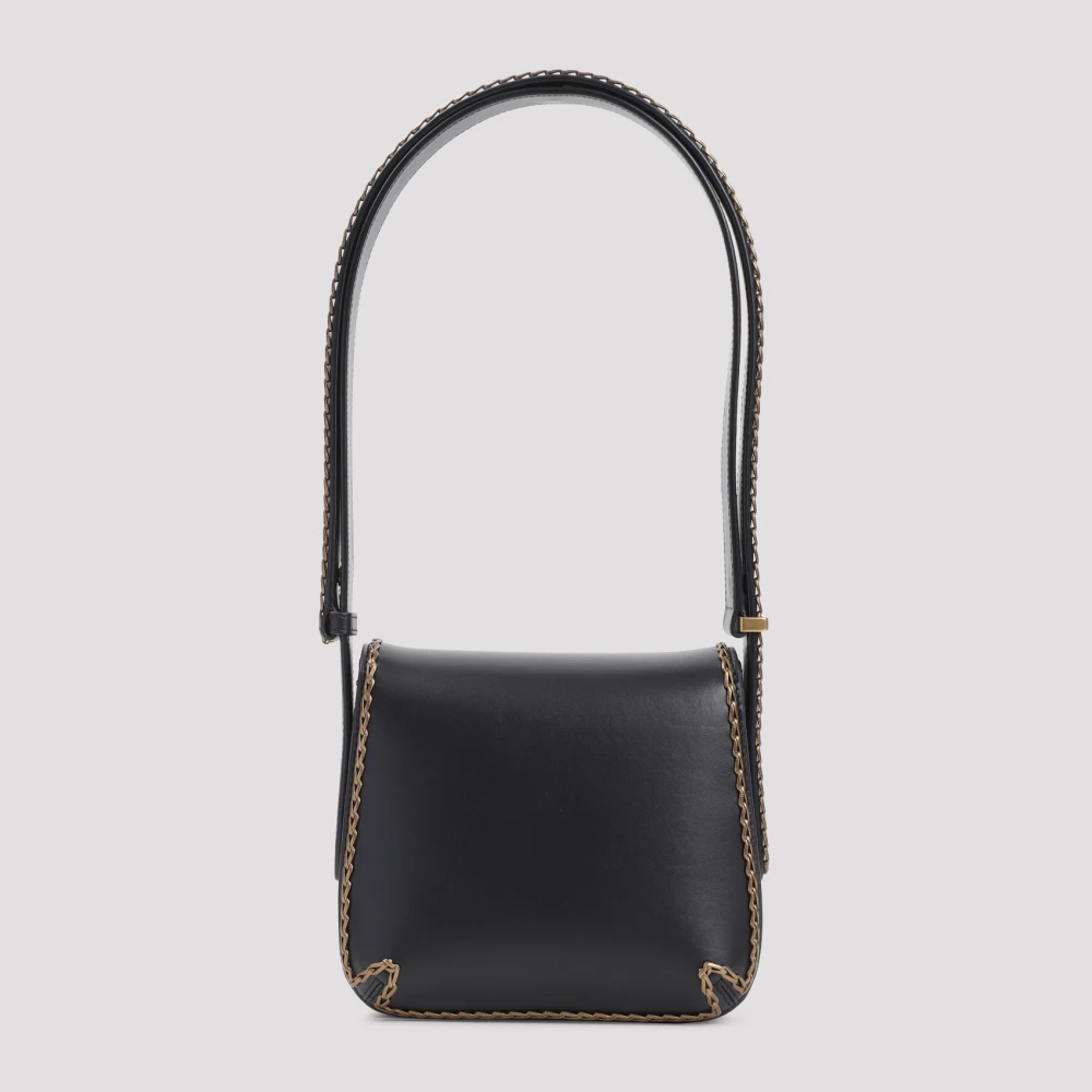 Giorgio Armani Elegante Schoudertas in Zwart en Goud Black Dames