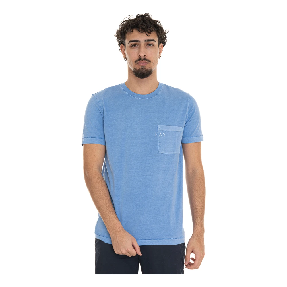 Fay - Tops > T-Shirts - Blue - Fay - Modalova