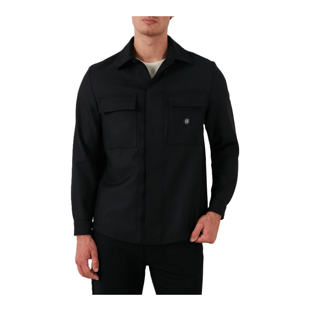 Boss Zwart Logo Jas Carper Black Heren