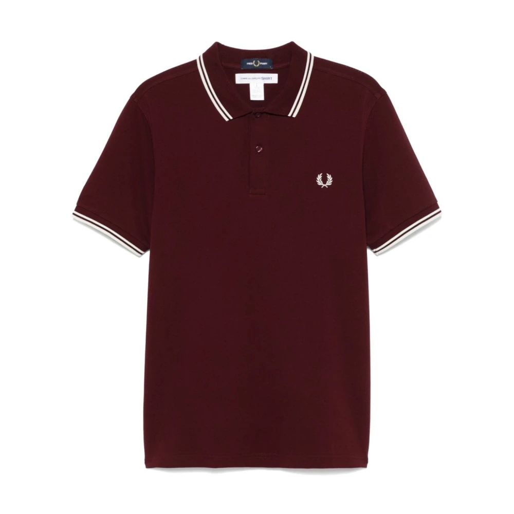 Comme des Garçons Bordeaux Polo Shirt met Logo Borduurwerk Red Heren