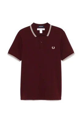 Bordeaux Pikétröja med Logotypbrodyr
