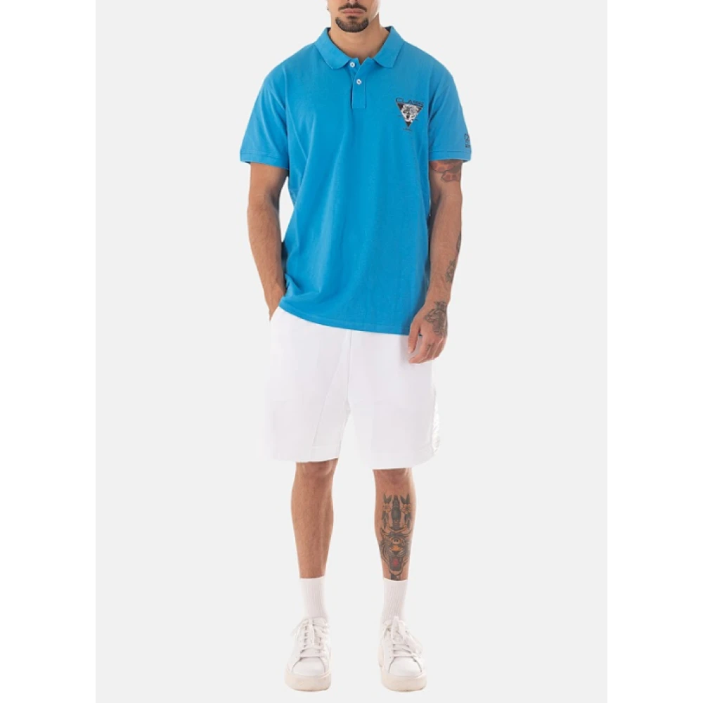 Just Cavalli Heren Logo Polo Shirt Blue Heren
