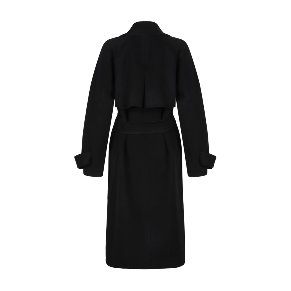 Marella Zwarte Arley Lange Jas Black Dames