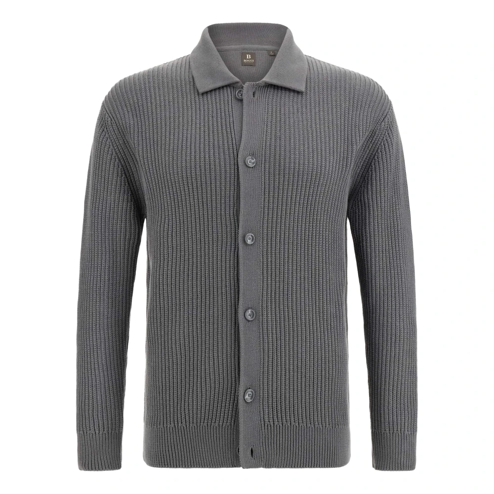 Boggi Milano Gebreide Cardigan Gray Heren