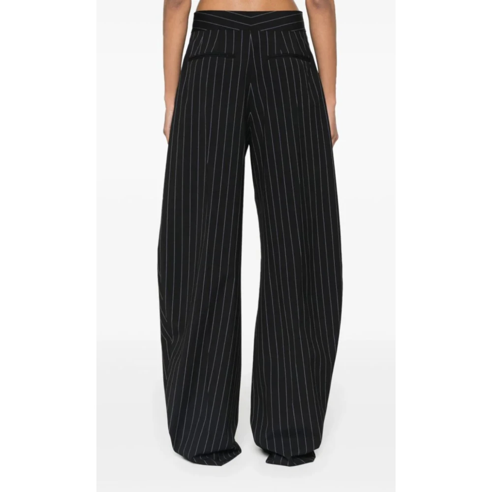The Attico Navy Blauwe Lange Broek Blue Dames