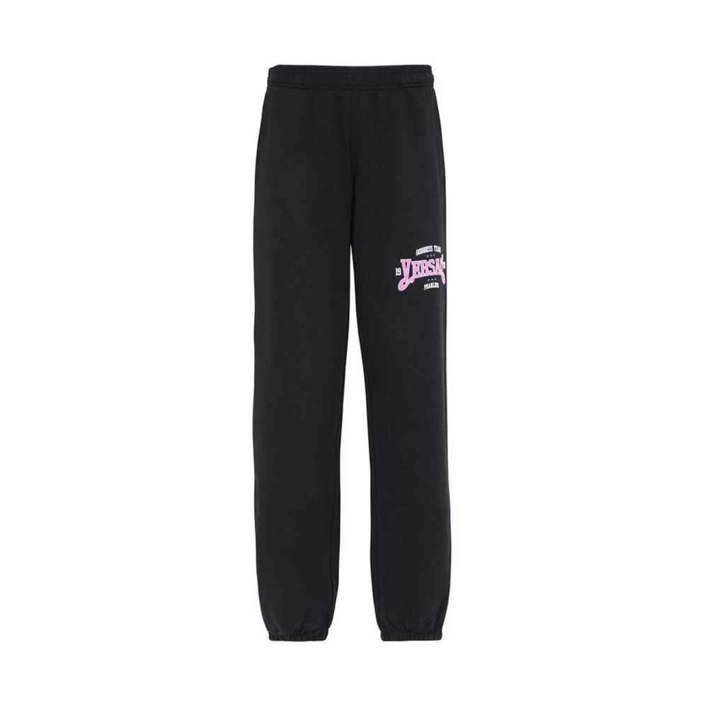 Versace Katoenen Track-Pants met Print en Zakken Black Dames
